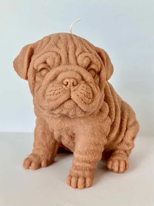Large Bulldog Candle