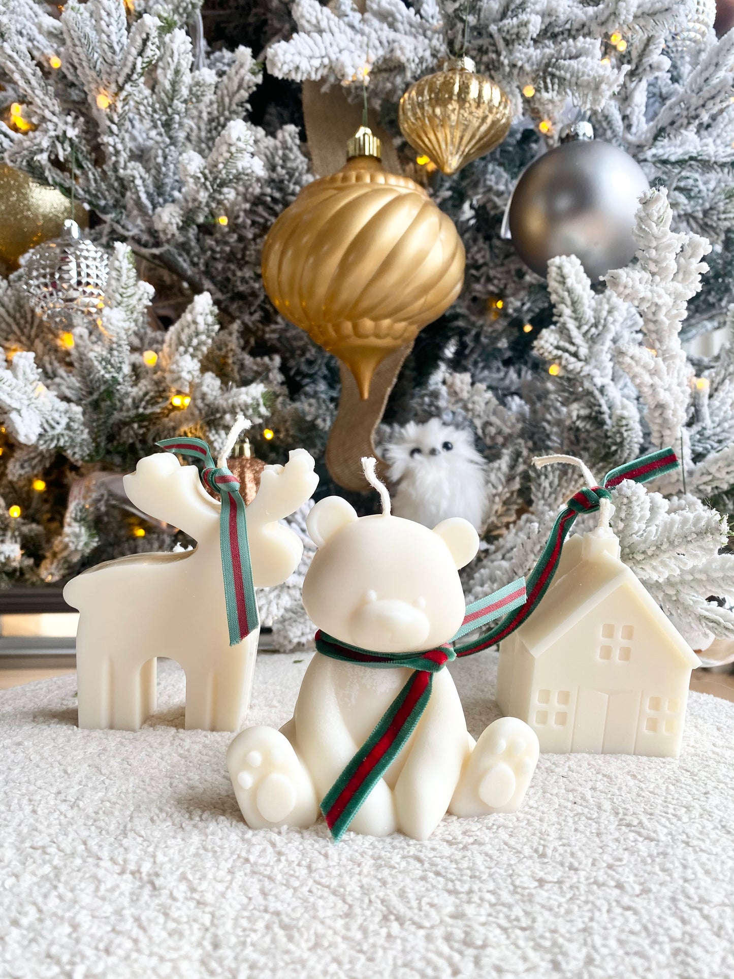 Cute Bear Candles Christmas Collection Gift for Her Decorative